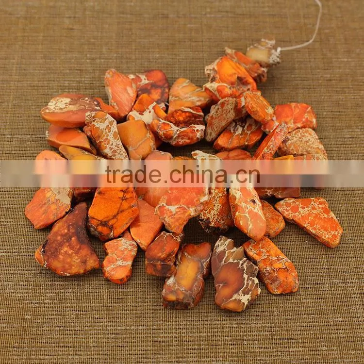 SM3112 Wholesale top drilled aqua blue imperial jasper teardrop slab slice beads