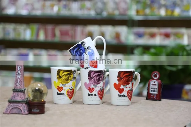 hunan V-shape white sublimation coffee mug