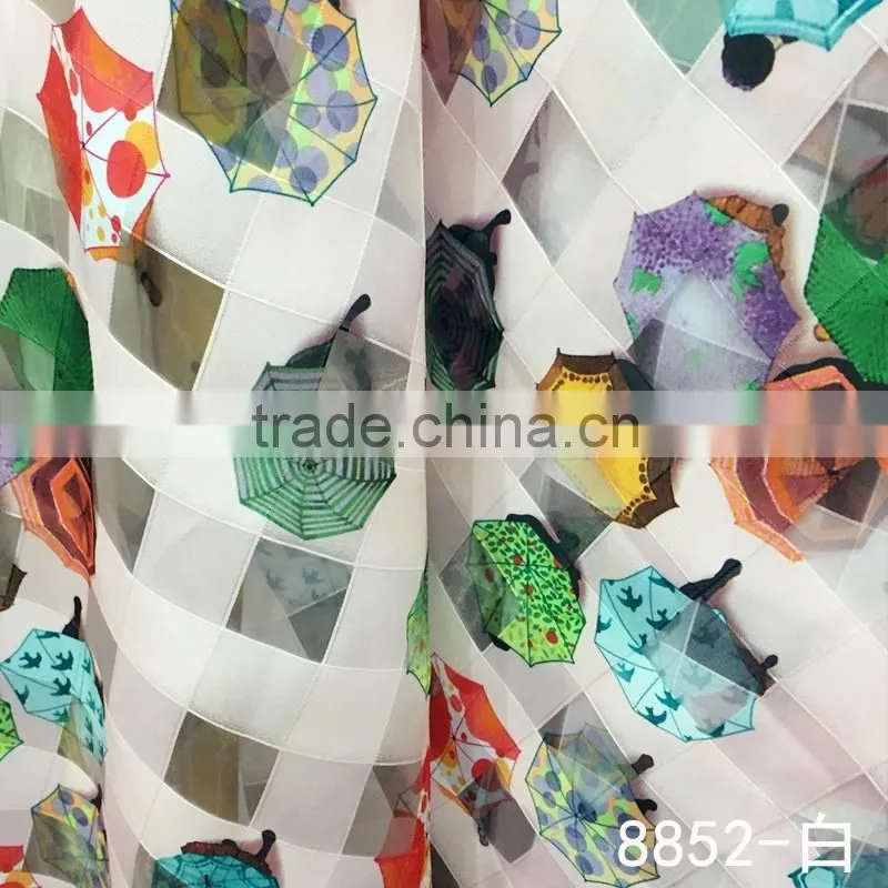 Polyester 3D printed bilayer organza skirt fabric