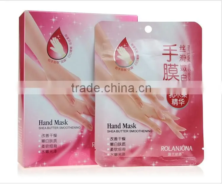 Soft repair desalt splash whitening soothe cracks hand peeling mask Rose whitening peeling moisture hand mask