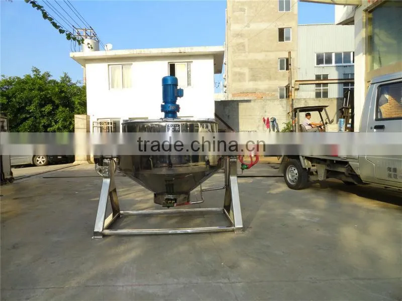 tiling gas heating jacketed kettle with mixer