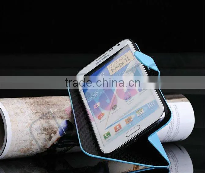 N7100 Glossy Leather Case for Samsung Galaxy Note2 2, Wallet Leather Case, N7100 Glossy Book Style Leather Case