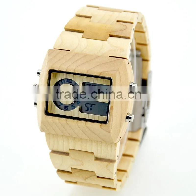 OEM/ODM Watch Factory Wooden Material Simple custome Digital Watch