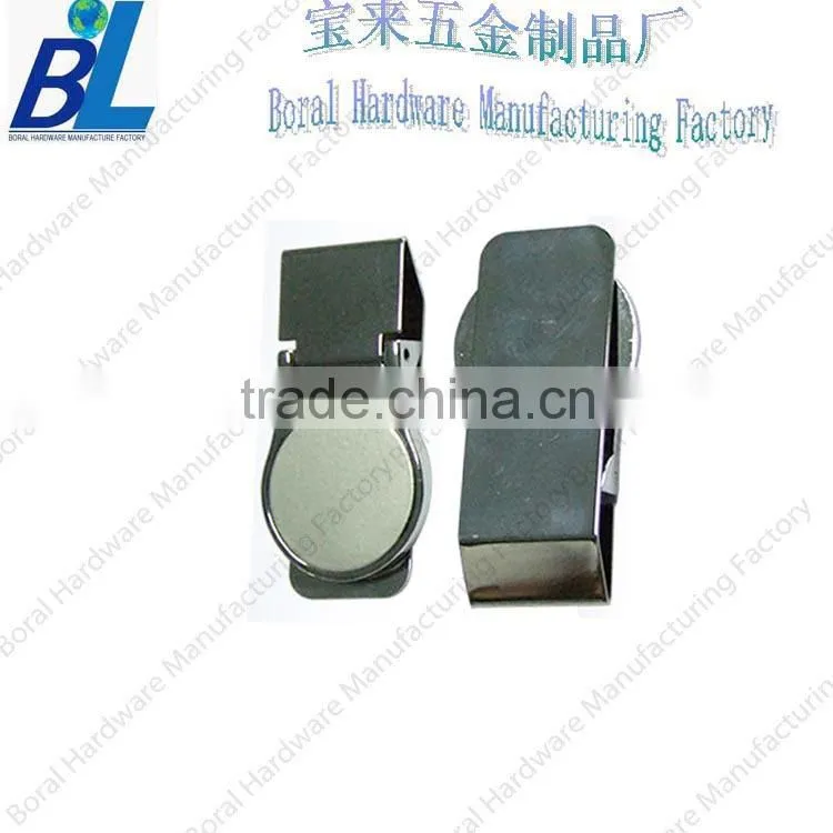 Custom metal hinged money clip with folded