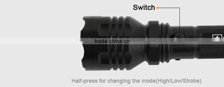 Goread C6 Big head aluminum high bright rechargeable 18650 Q5 flashlight search products