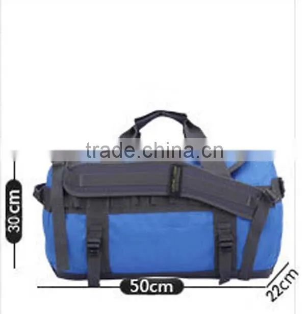 Low toxic solid color polyester travel sport tote bag with two closures