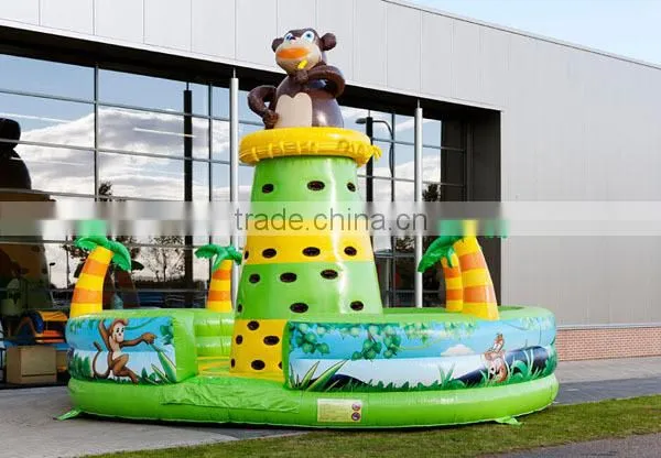 backyard kids climbing wall inflatable, new design jungle inflatable climbing wall for sale