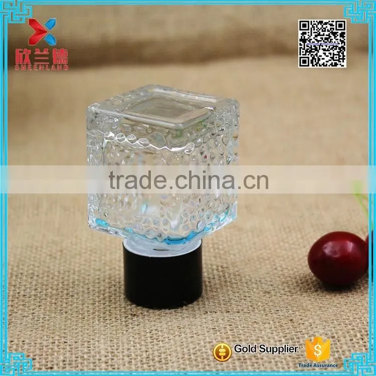 customer design clear square glass aroma diffuser bottle