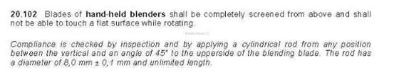 IEC60335-2-14 8mm test probe