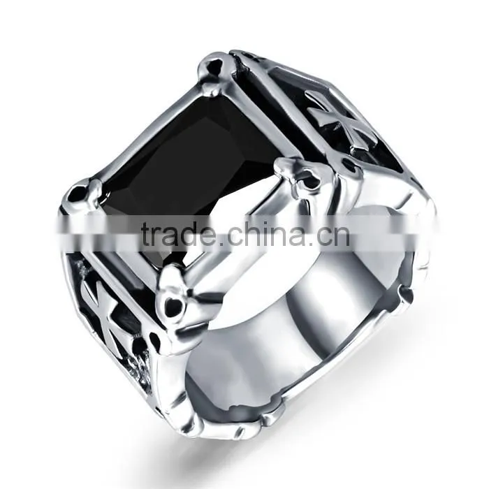 zircon jewelry for men popular 2016 stainless steel middle finger ring