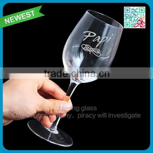 Clear glass with gold trim and decorations wine glass cup