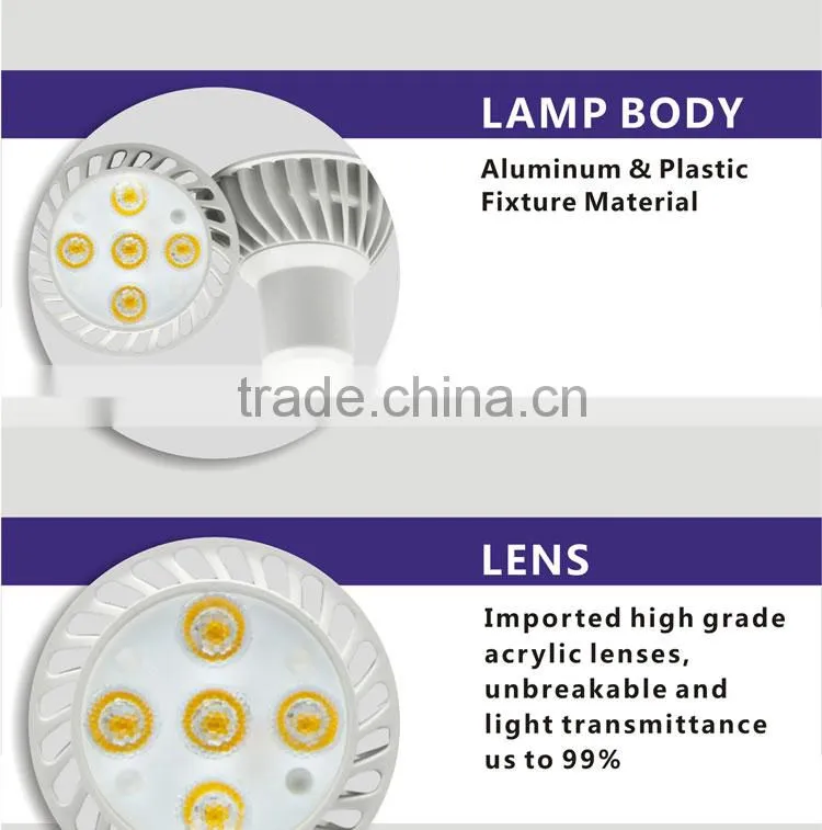 LED spotlight SMD5630 5W AC85-265V GU10 led spotlight spot bulb 2700K-6500K