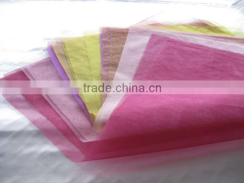 Colorful Organza Sheets for flower wrapping with hot cut edge