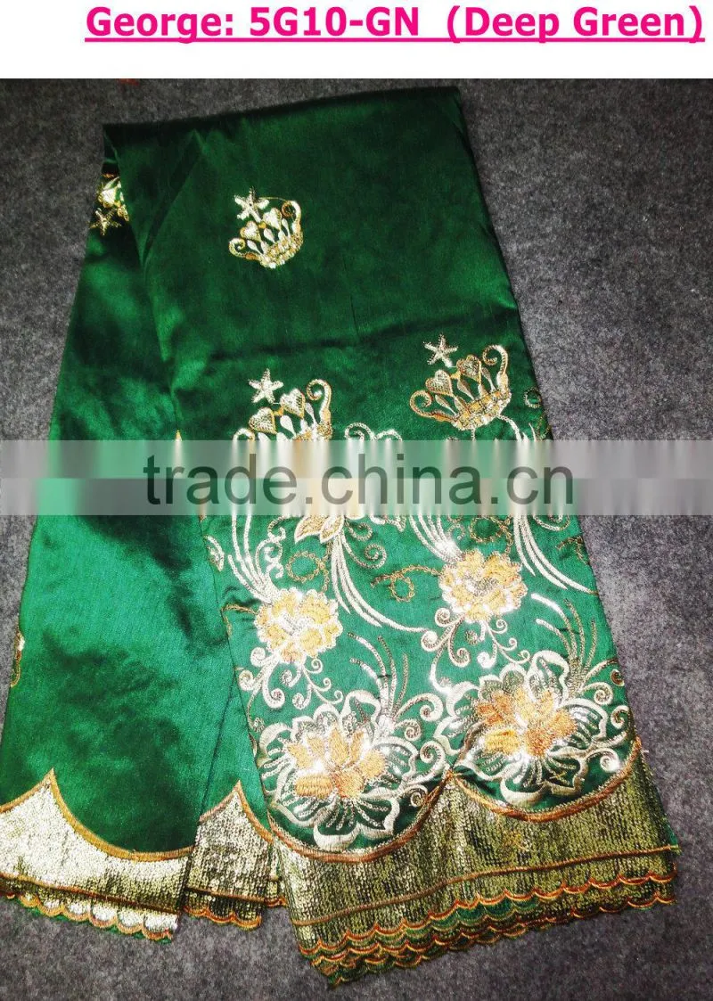 Charming fashion design African embroidery george lace fabrics for wedding
