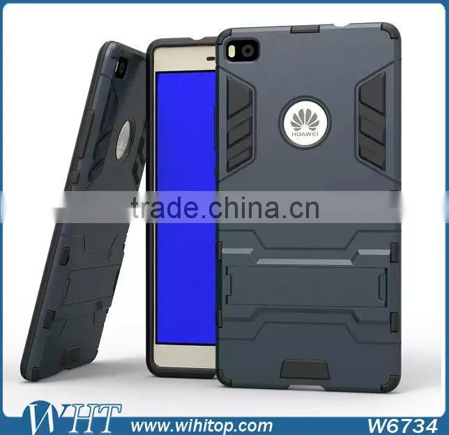For Huawei P8 Phone Case, TPU PC Hybrid Armor Stand Mobile Phone Case for Huawei P8