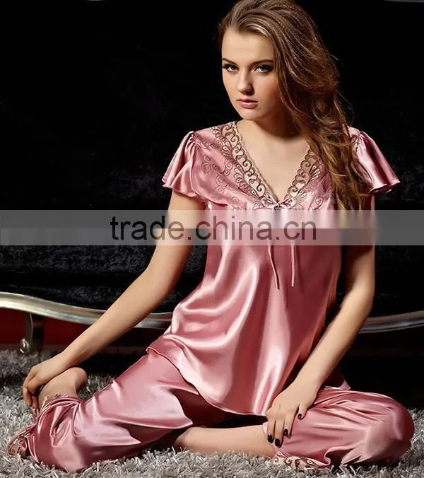 Garment Fabric Polyester Satin, satin nightshirt for women