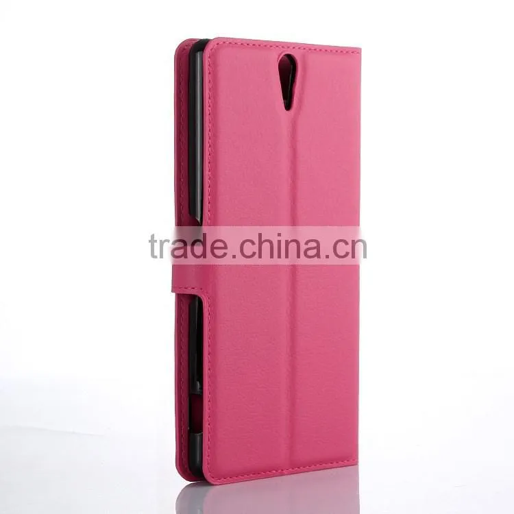 Luxury Mobile Phone PU Leather Flip Cover Case For Sony C5 Leather Case