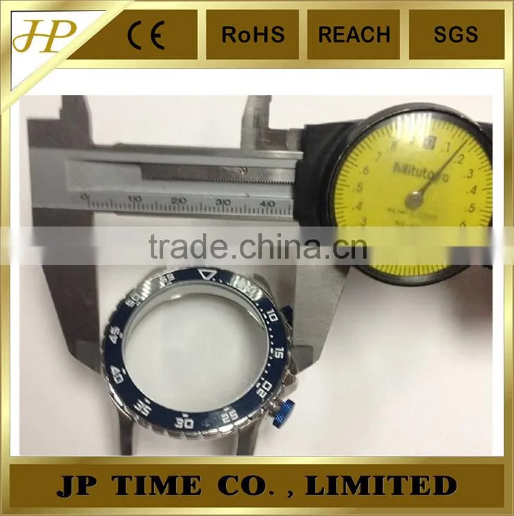 customer size OEM CNC polished stainless steel watch case 316L rotating bezel 5 ATM water resistant