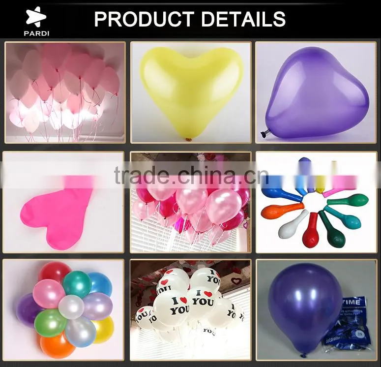 Customize logo printed heart shape natural latex balloons