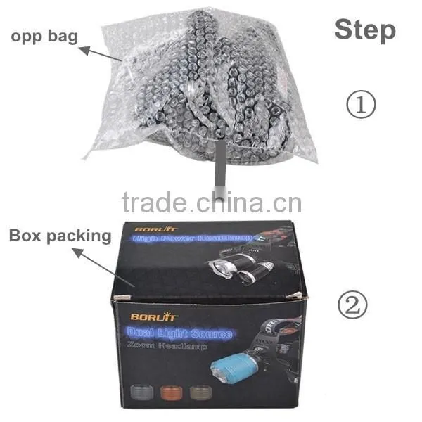 6000 Lumen 4 Modes XML T6 And R2 3 LED Brightest Lumen Rechargeable Headlamp + Bag + Bike Clip + Band + Normal Box Packing