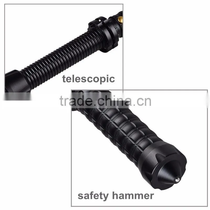 Rechargeable Expandable Bat Torch Light Strobe XML T6 LED 1000 Lumens Self Defense Flashlight