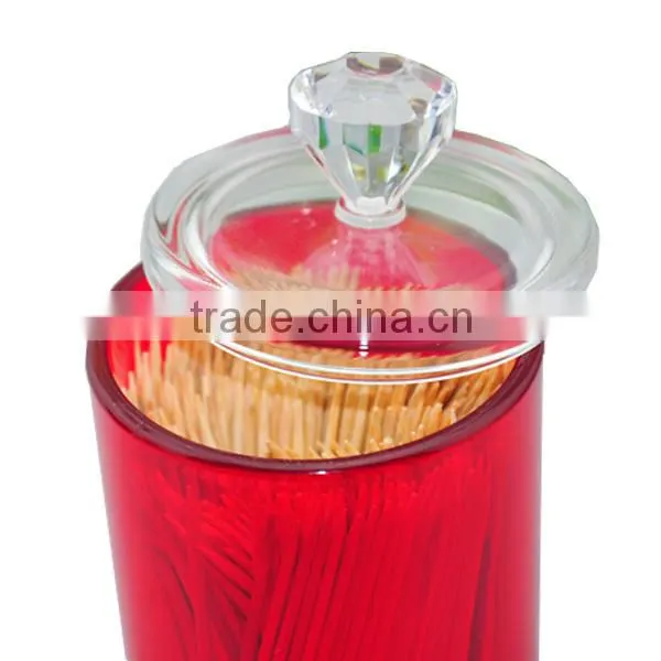Fancy red plastic toothpick holder for gift promotion