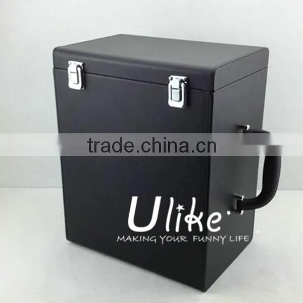 2014 popular Hot Popular Leather Wine Display Package With Handle for six bottles with wine accessories wine packaging machi