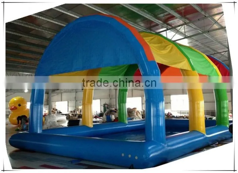 PVC tarpaulin inflatable pool with sunshade, outdoor swimming pool tent, pool tent covers for water toy