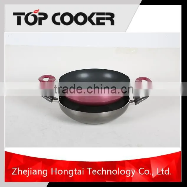 colorful non stick coating pressed frying wok sets