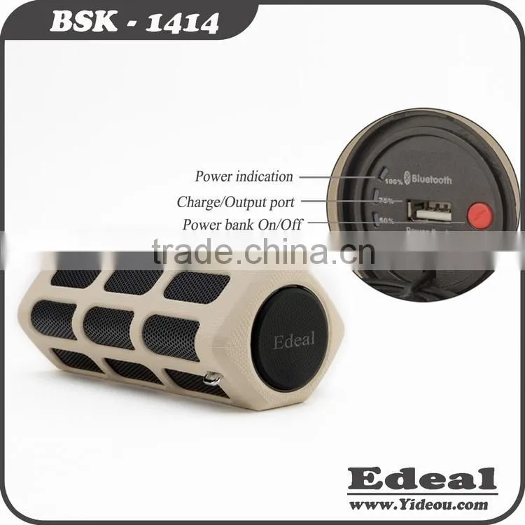hot new product for 2015 portable power bank outdoor speaker bluetooth V4.0