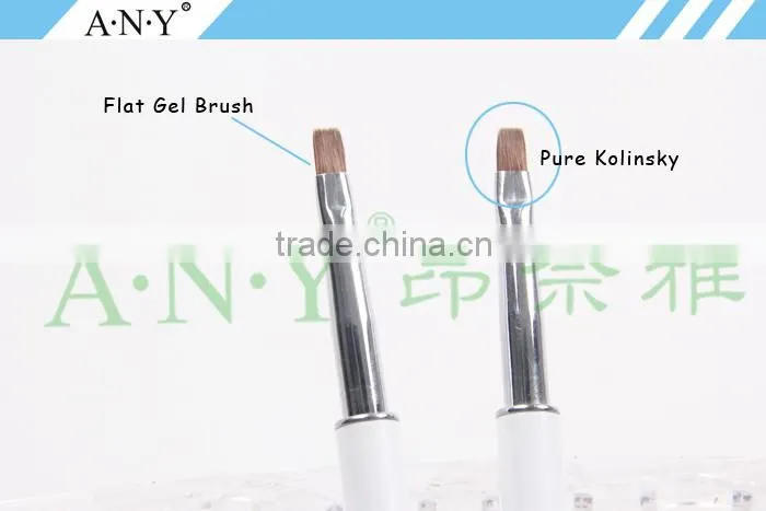 ANY Nail Art UV Gel Nails Building Crystal Pure Kolinsky Nail Art Brush Flat Gel Art