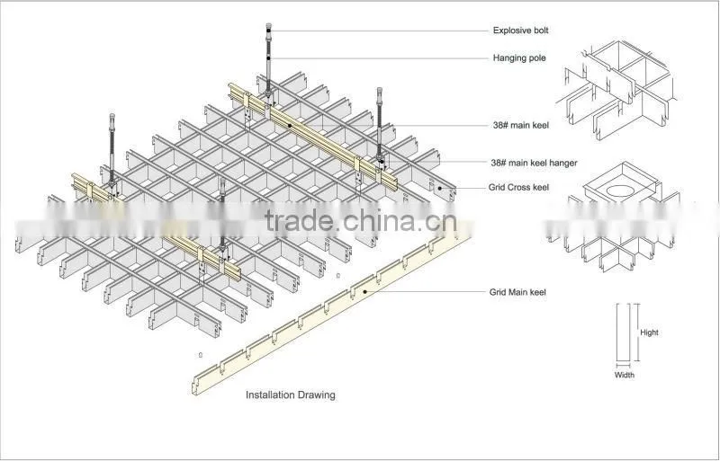 Wholesale High class manufacture interior Grid Ceiling tiles price