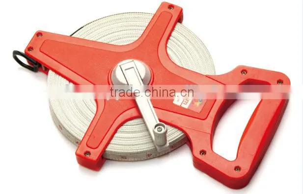 Automatic stop fiberglass tape measure white blade metric and inch measure tape