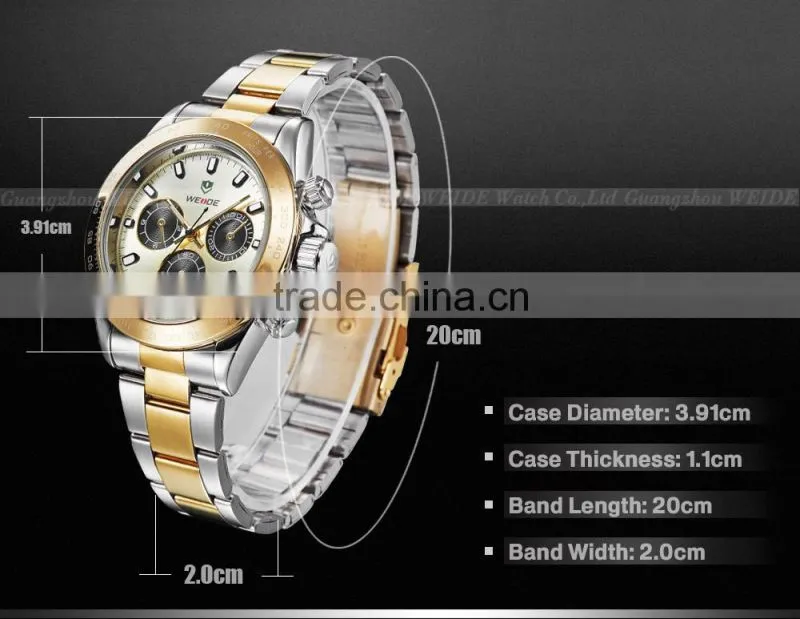 WEIDE Watch stainless steel Alarm Luxury quartz image watch price WH3309 gold watch