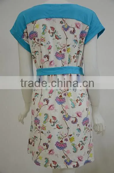 hot sale printed ladies casual dresses