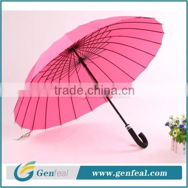 24k ribs standard size outdoor promotional straight umbrellas for rain