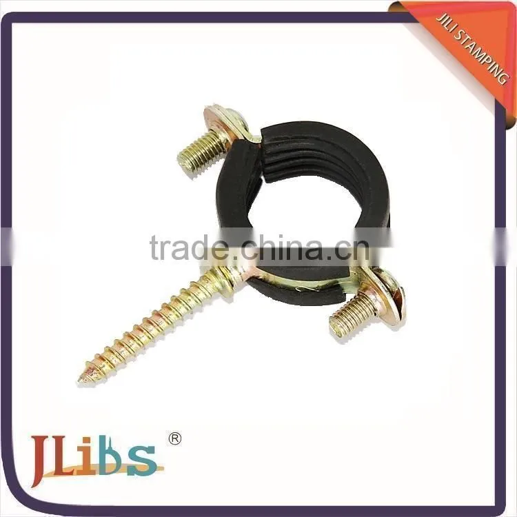 Carbon steel M6 pipe fitting with rubber/galvanized steel pipe fitting,single clamps one side close