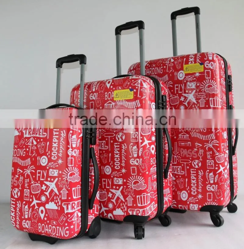 Beautiful Printed ABS+PC trolley luggage case