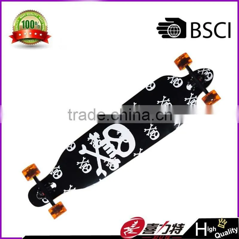 Drop through downhill long skateboard