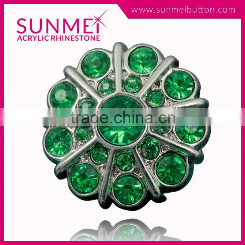 Bulk Black Round Plastic Buttons 25mm with Multiple Fancy Rhinestone