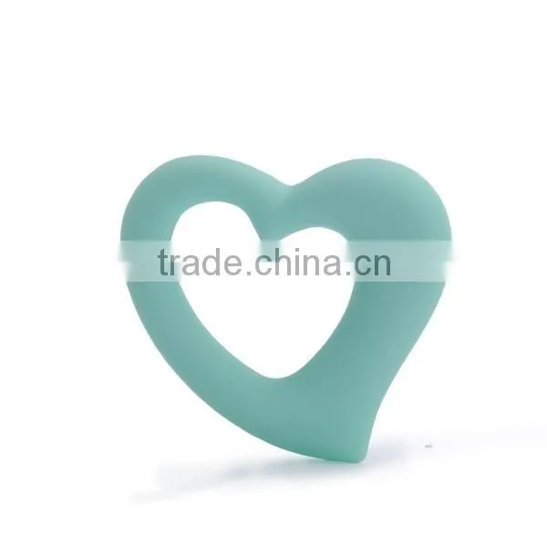 Heart Shape Silicone Teething Pendant For Baby Silicone Teething Pendant Necklace