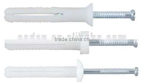 Mushroom Head Nylon Nail Anchor,nylon fixing anchor with nail screw