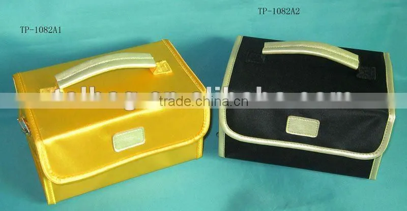 Microfiber yellow cosmetic toiletry case