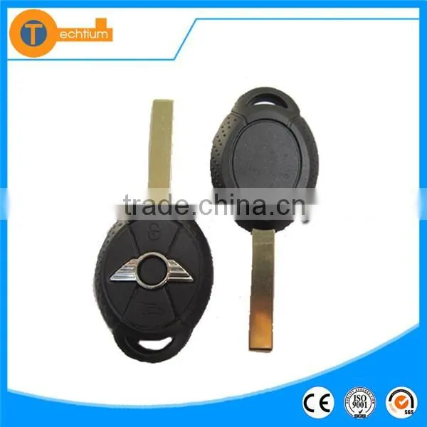 High quality Uncut blade with logo without circuit board key shell fob for BMW Mini