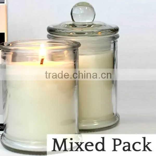 Mixed Pack Fancy Design Aroma Pure Soy Wax Candle in glass jar