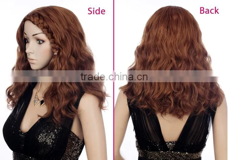 Blonde synthetic box braid jewish wig kinky twist braided lace wig