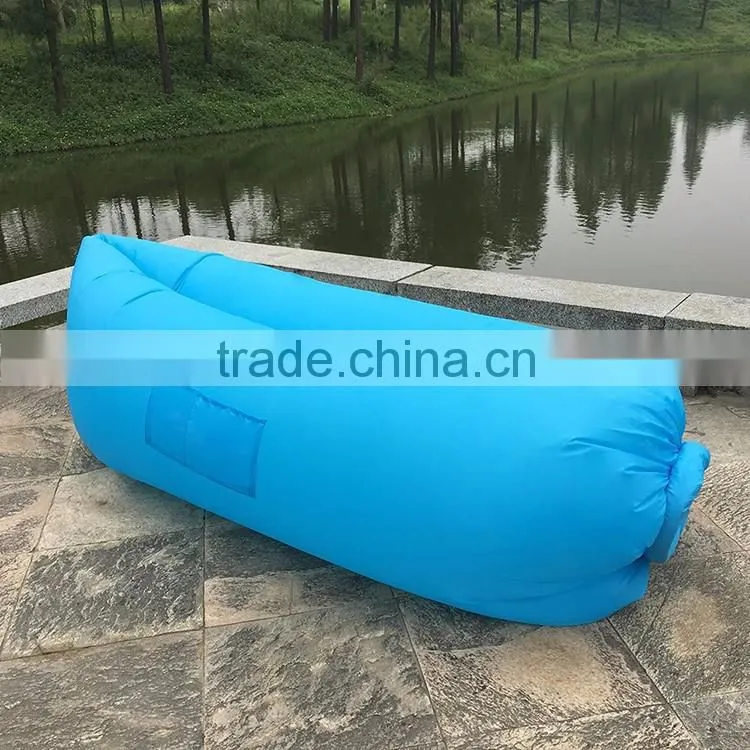 Outdoor Nylon Fabric Inflatable Beach Lounger Convenient Compression Hangout Bean Inflatable Air Sleeping Bags