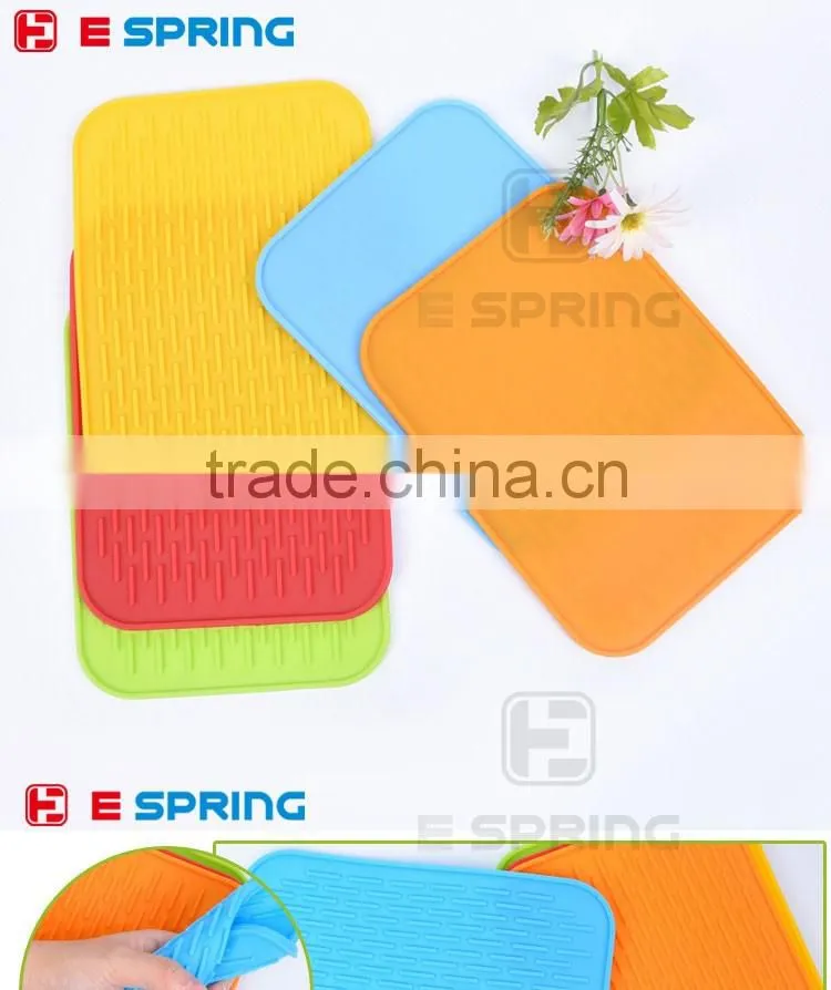 Heat resistant silicone dish drying mat silicone pot holder