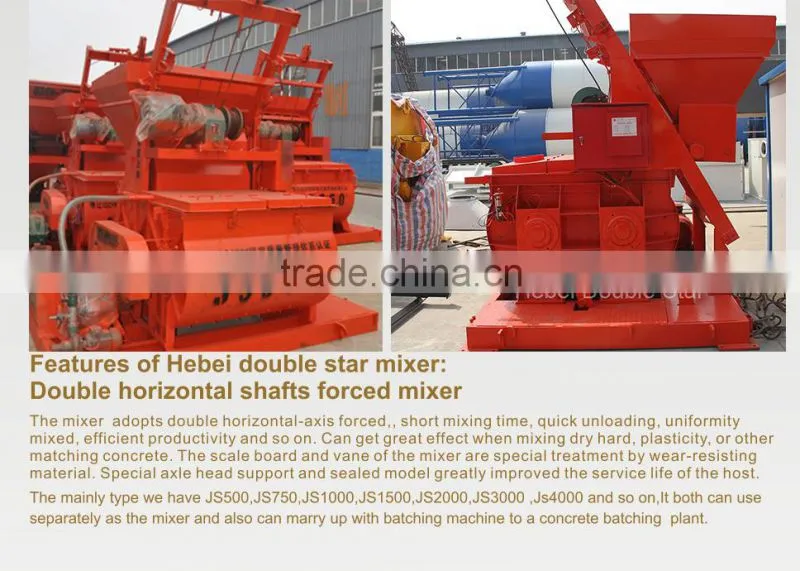 Mini mix equipment mixer JS500 concrete mixer with pump