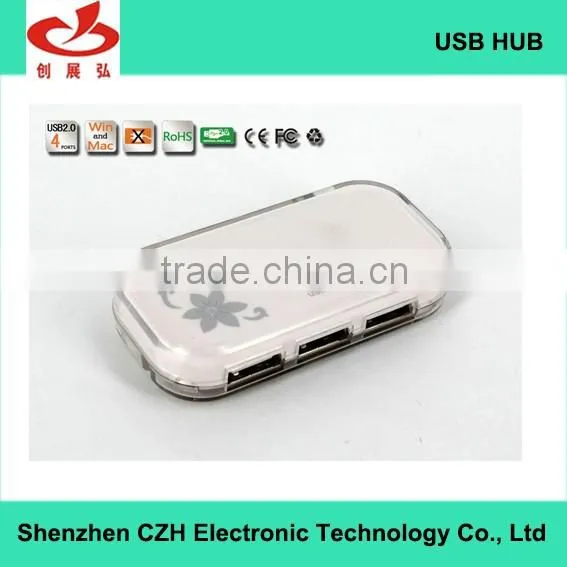 Colorful usb por hub, Plastic casing 4 port usb 2.0 hub